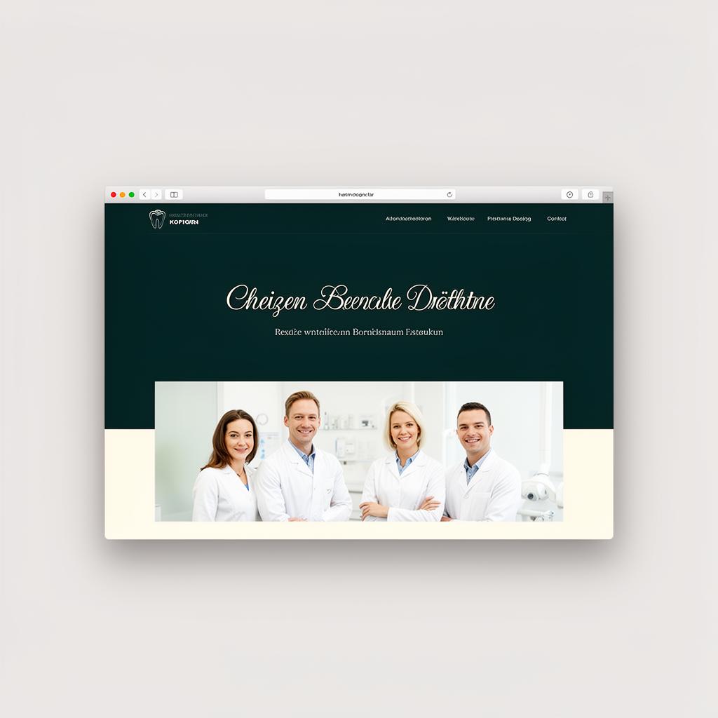 Demo-Mockup einer neu gestalteten Zahnarztpraxis-Website